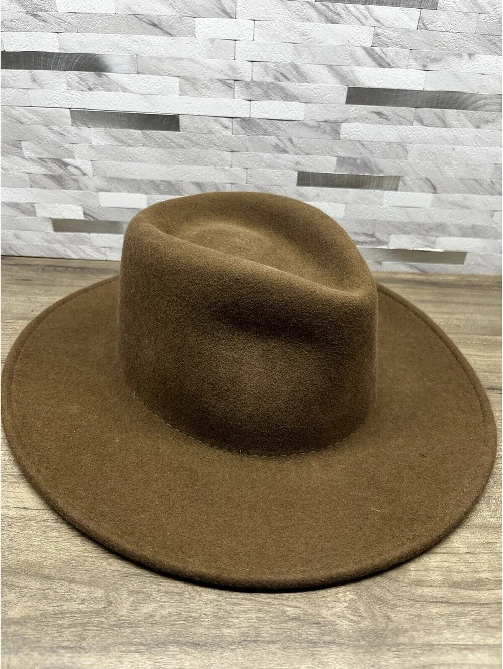 Men's Stetson Mountain Sky Crushable 100% Wool Felt Aussie Hat Brown Size Medium